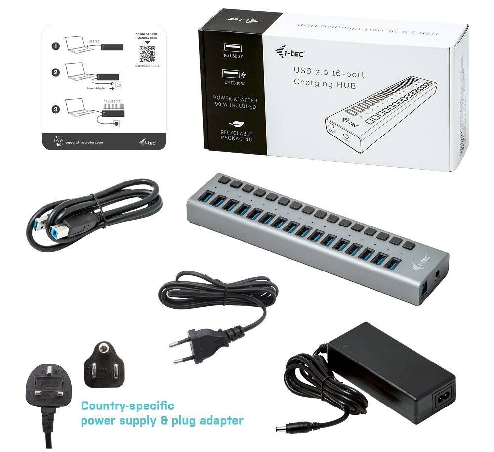 i-tec USB 3.0 Charging HUB 16 port USB hub