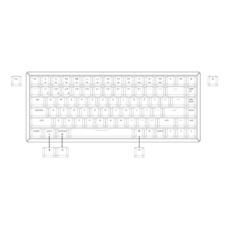 Keychron K2 84 Key Gateron Switch Hot-Swappable Gateron Mechanical - US Keychron K2 84 Key Gateron Switch Hot-Swappable Gateron Mechanical - US