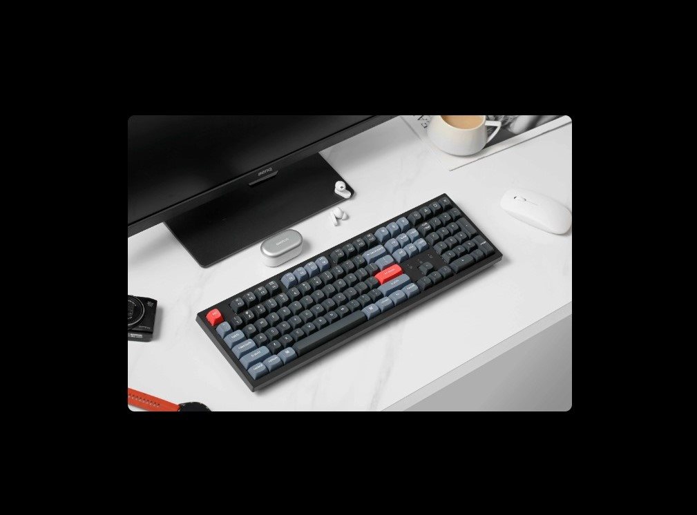 Keychron K10 Pro White Backlight Red Switch - Black - US gaming billentyűzet