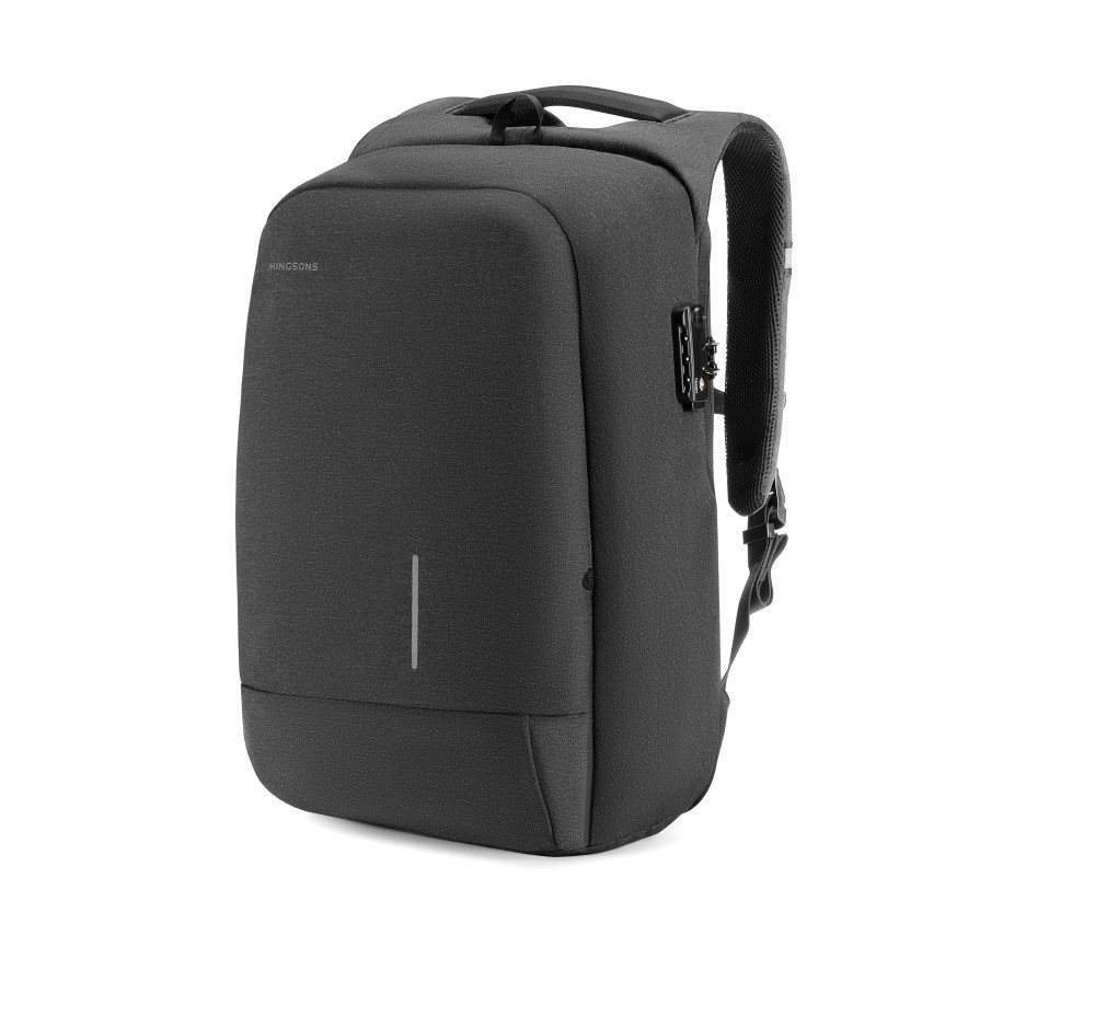 Kingsons Anti-theft Backpack Black 15.6