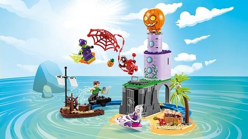 LEGO® Marvel 10790 Pókcsapat a Zöld Manó világítótornyánál