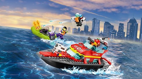LEGO® City 60373 Tűzoltós mentőhajó és csónak