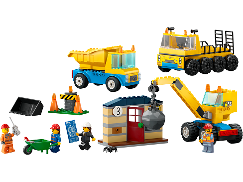 LEGO® City 60391 Építőipari teherautók és bontógolyós daru