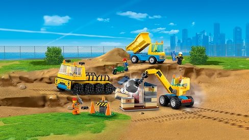 LEGO® City 60391 Építőipari teherautók és bontógolyós daru