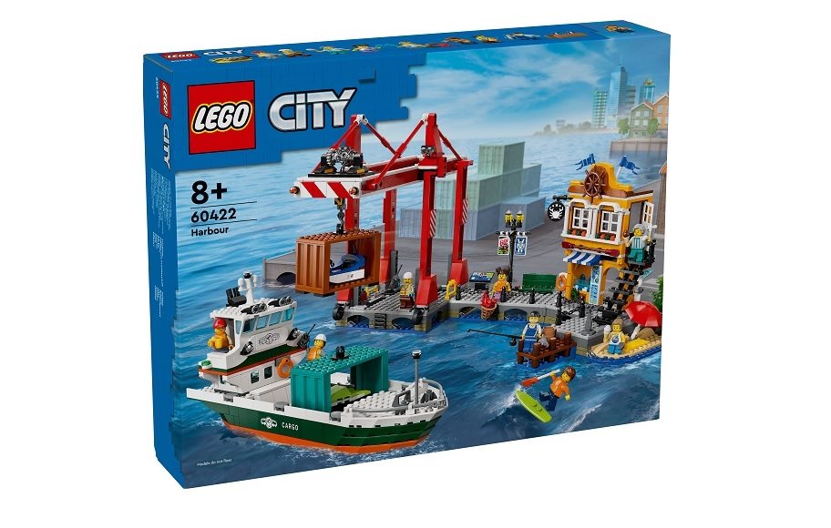 A LEGO® City Tengerparti kikötő teherszállító hajóval 60422 