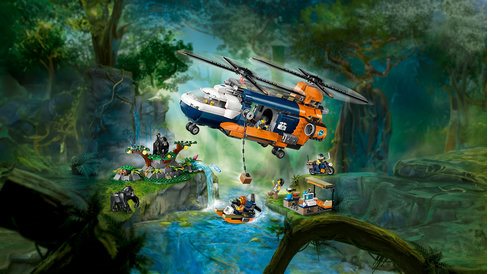 LEGO® City 60437 Dzsungelkutató helikopter a bázison