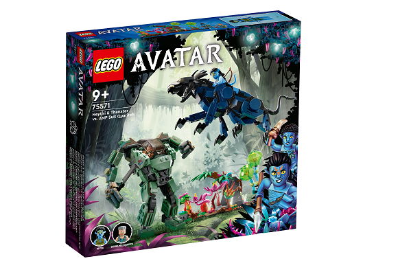 LEGO® Avatar 75571 Neytiri és Thanator az AMP Suit-os Quaritch ellen