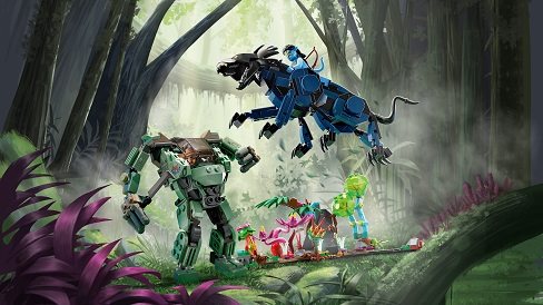 LEGO® Avatar 75571 Neytiri és Thanator az AMP Suit-os Quaritch ellen