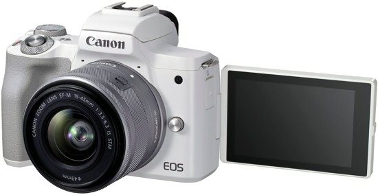 Canon EOS M50 Mark II fehér + EF-M 15-45 mm IS STM