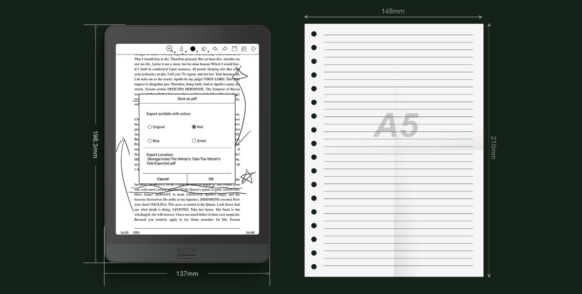 Kompakt design Onyx BOOX Nova3 ebook olvasó