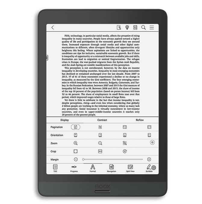 7,8" E ink kijelző Onyx BOOX Nova3 ebook olvasó