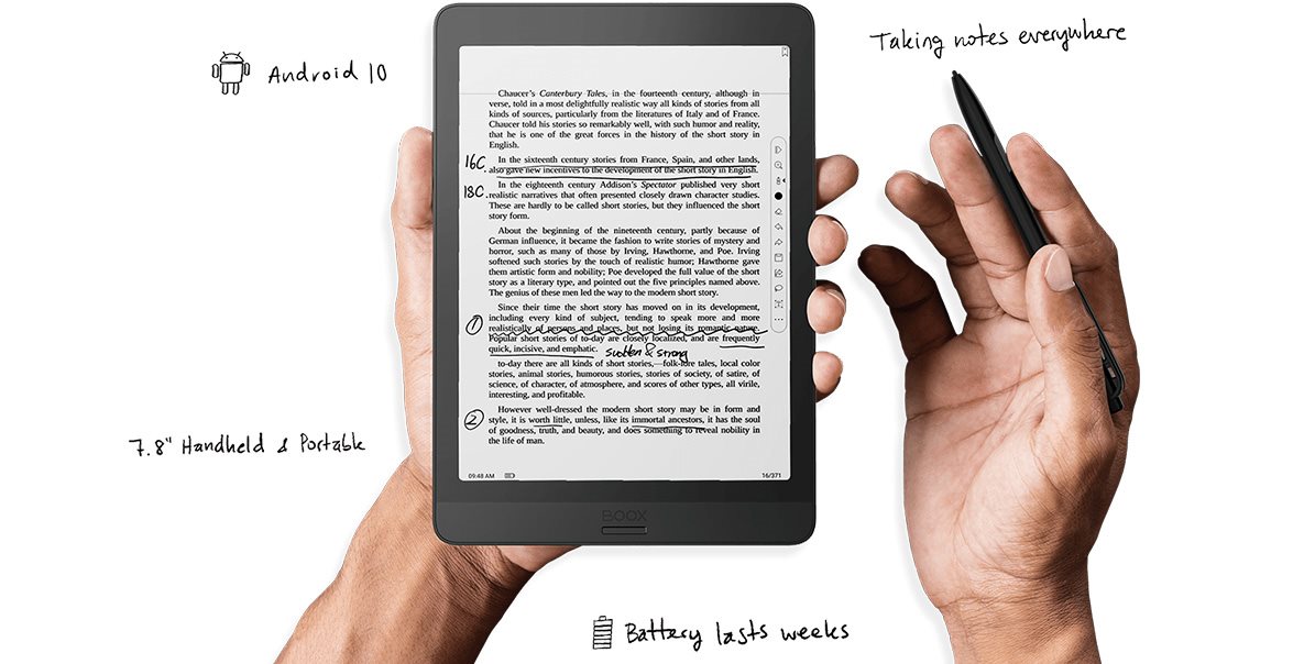 Android 10 operációs rendszer Onyx BOOX Nova3 ebook olvasó
