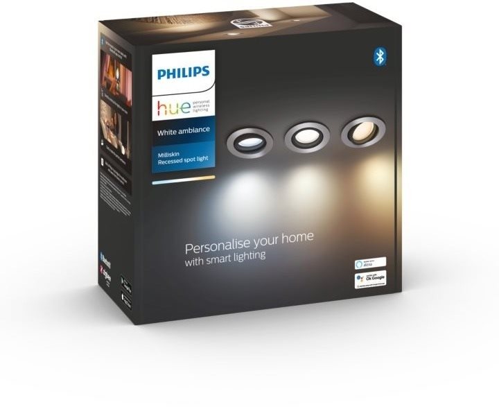 Philips Hue White Miliskin spotlámpa 5,7W teljesítménnyel, 3 db a csomagban