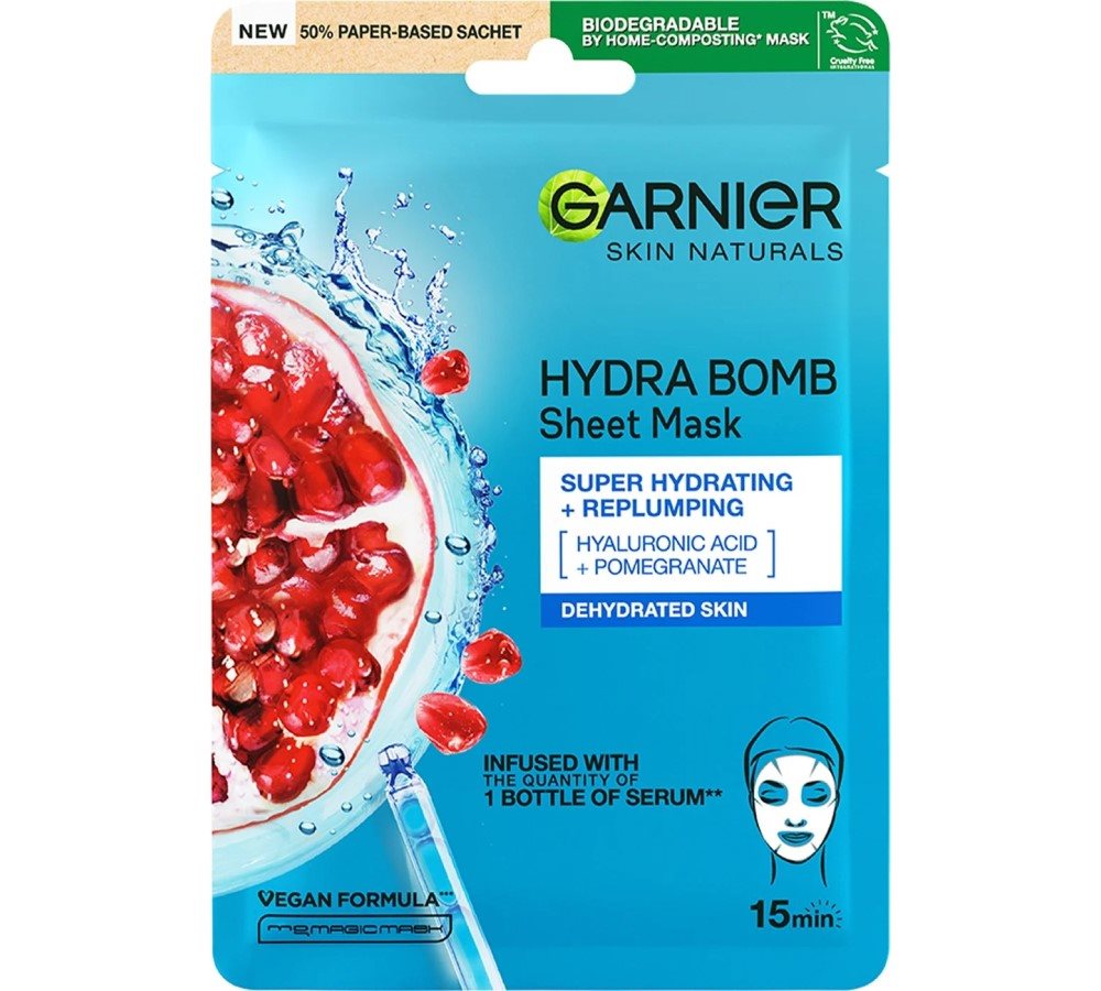 Garnier Skin Naturals Hydra Bomb Eye Sheet Mask Pomegranate