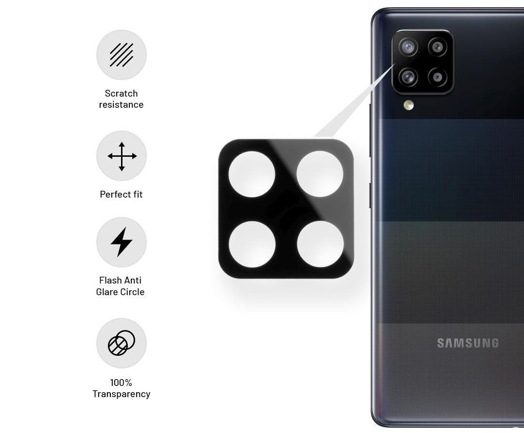 FIXED Lens Cover védőfólia Flash Anti Glare Circle-lel Samsung Galaxy A42 5G/M42 5G telefonhoz