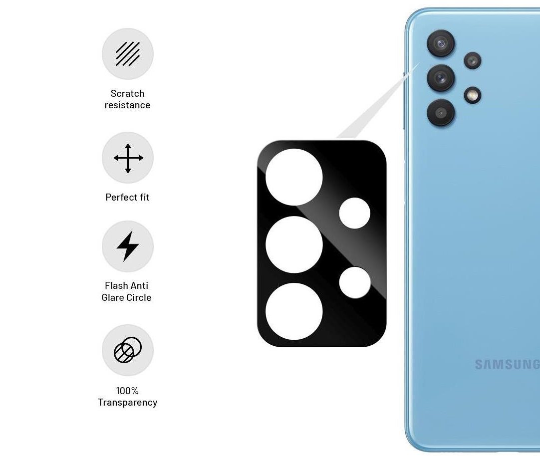 FIXED Lens Cover Flash Anti Glare Circle-lel Samsung Galaxy A32-höz