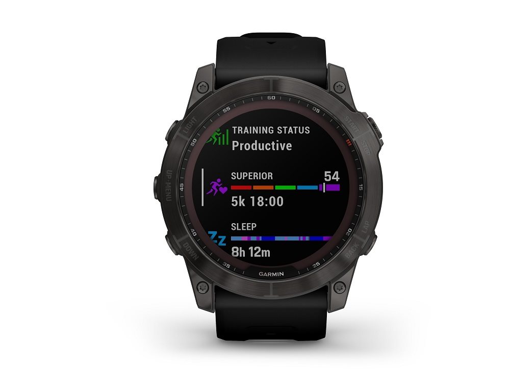 Garmin Fenix 7X Solar Carbon Gray DLC Titanium/Black Band okosóra