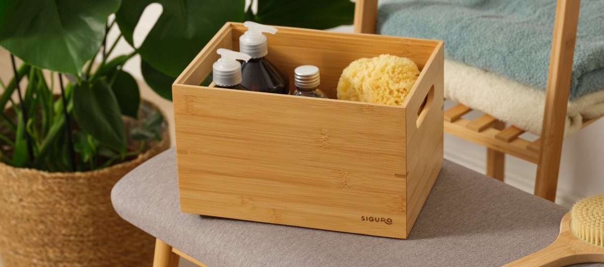 Siguro Box Bamboo Line tároló doboz