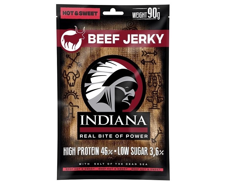 Indiana Jerky Marhahús Hot & Sweet 90 g