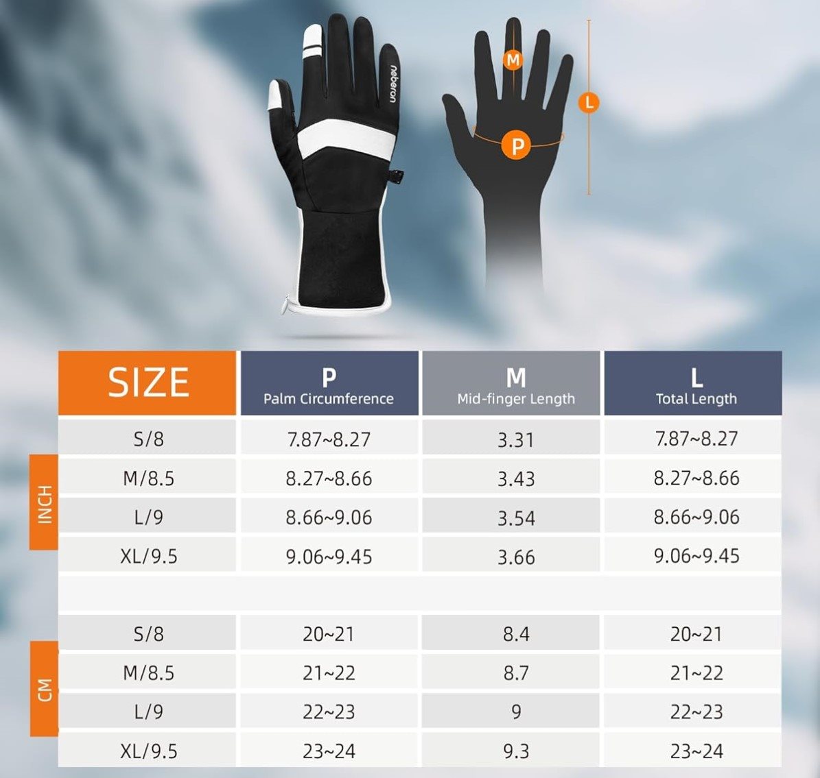 Neberon HG-HL040N Liner Heated Gloves síkesztyű
