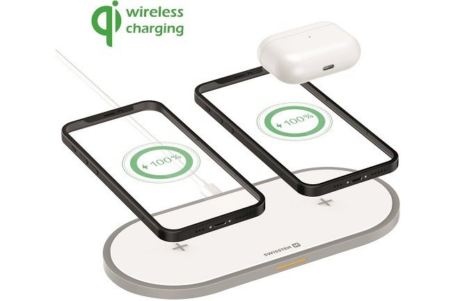 Swissten Wireless 2 az 1-ben vezeték nélküli töltő