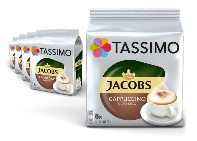 TASSIMO Jacobs Cappuccino 5×8 db kávékapszula TASSIMO Jacobs Cappuccino 5×8 db