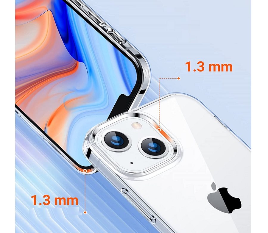 Torras Crystal Clear telefontok iPhone 13 Clear számára