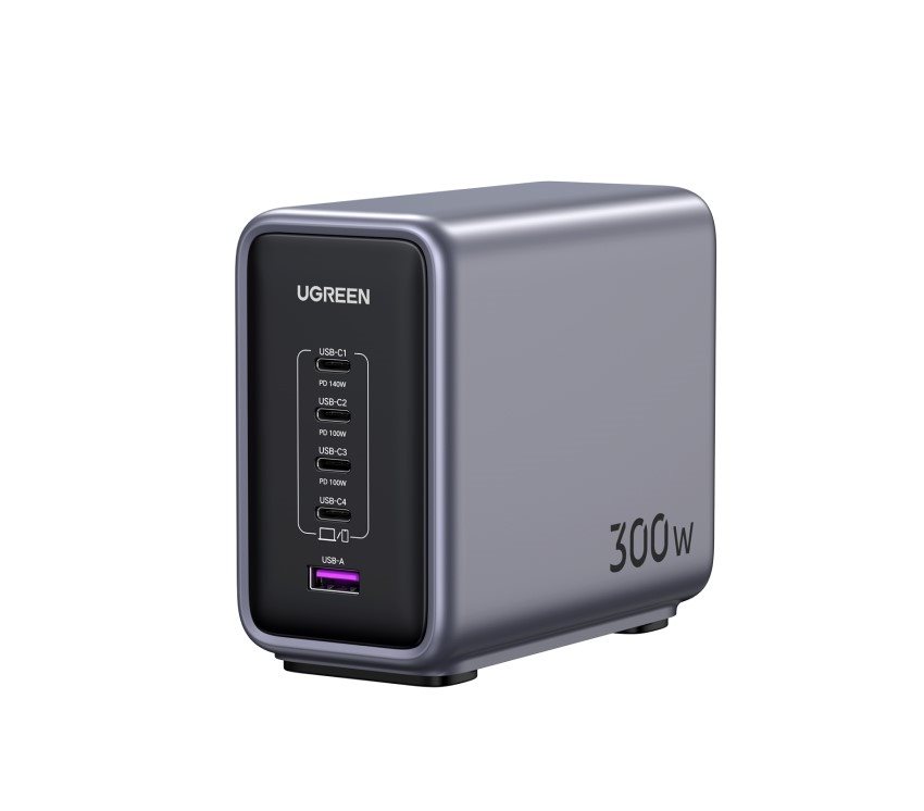 Ugreen 1*USB-A+4*USB-C 300W Desktop Fast Charger EU hálózati töltő