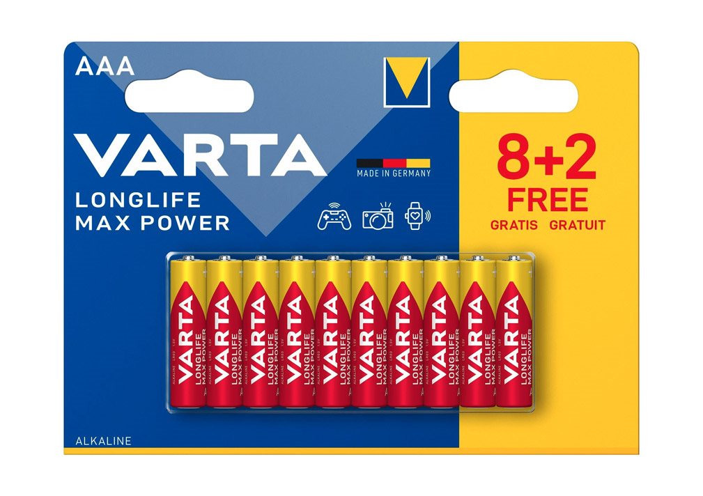 VARTA Longlife Max Power AAA eldobható akkumulátorok