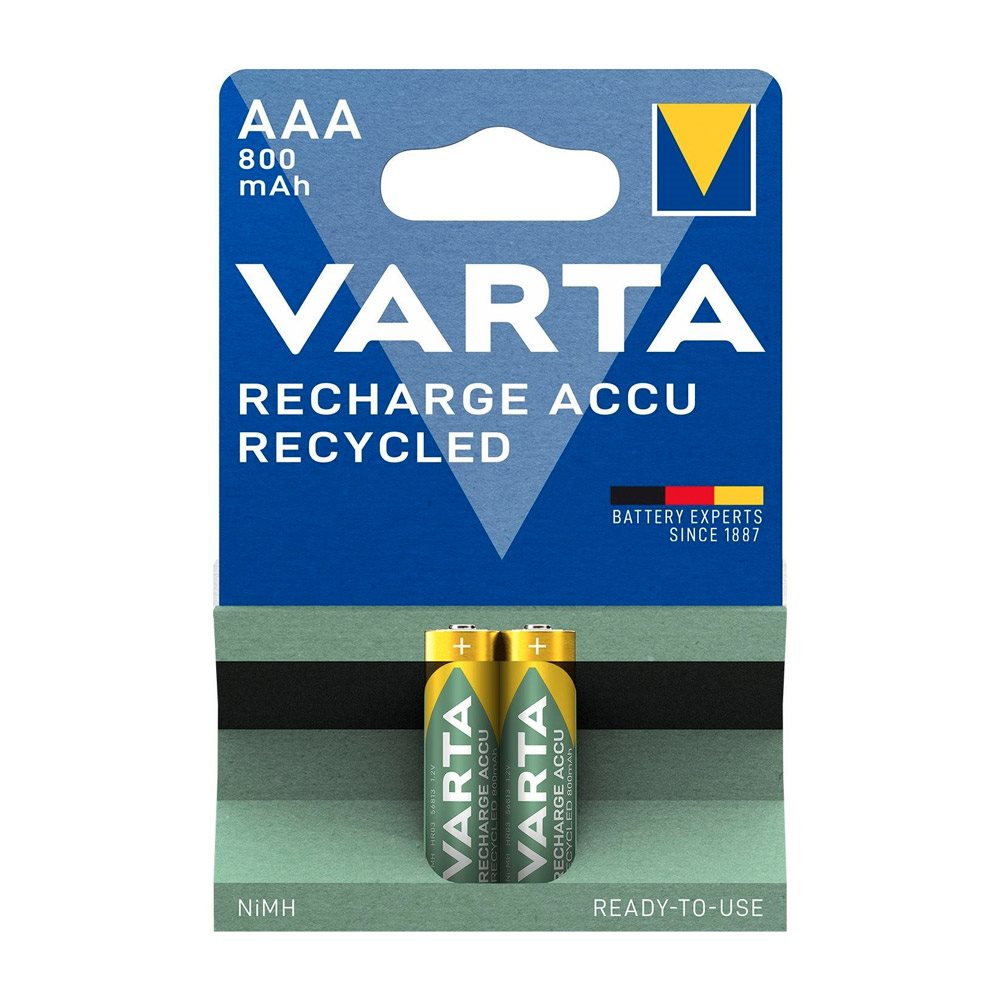 VARTA Recharge Accu újrahasznosított AAA 800 mAh újratölthető akkumulátor