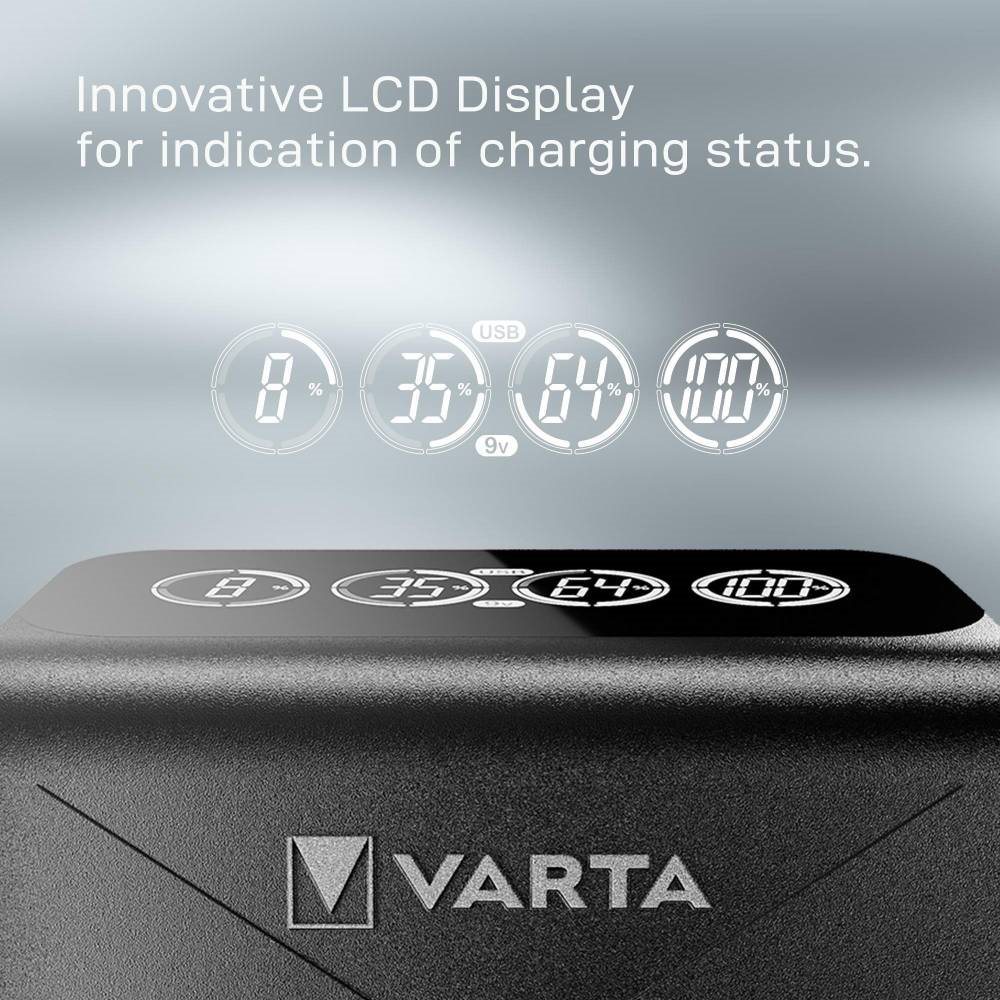 VARTA LCD Smart Charger töltő + VARTA Recharge Accu Power AA 2100 mAh újratölthető akkumulátor