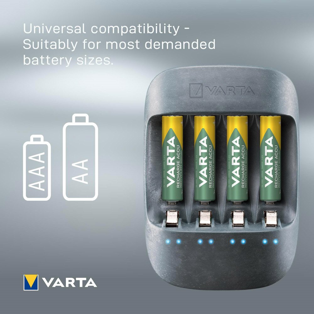 VARTA Eco Charger + VARTA Recharge Accu Recycled újratölthető akkumulátor