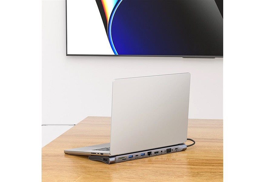 Vention USB-C to HDMI / VGA / USB-C Gen 1 / 2* USB 3.0 / USB / RJ45 / SD / TF / TRRS 3.5mm Jack / PD dokkoló állomás Vention USB-C to HDMI / VGA / USB-C Gen 1 / 2* USB 3.0 / USB / RJ45 / SD / TF / TRRS 3.5mm Jack / PD dokkoló állomás