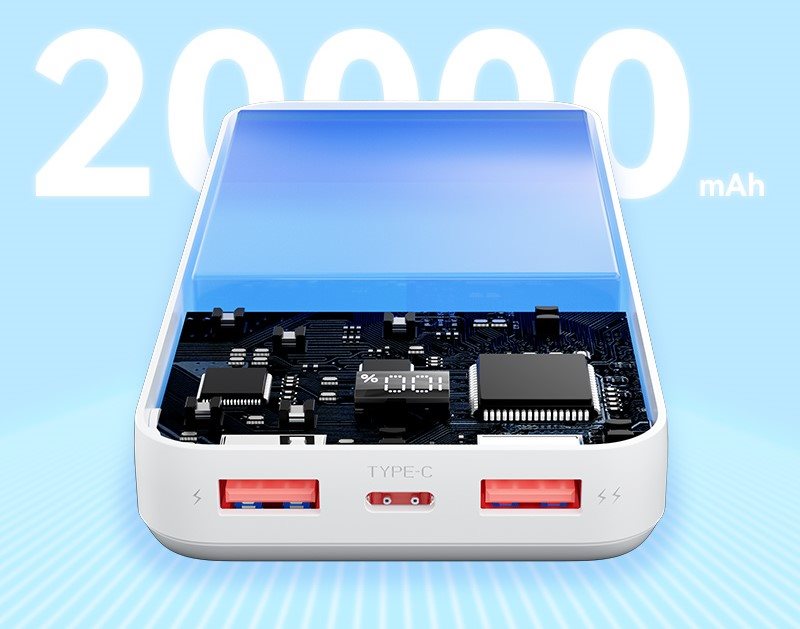 Vention 20000mAh 22.5W Portable Power Bank White 20000 mAh powerbank