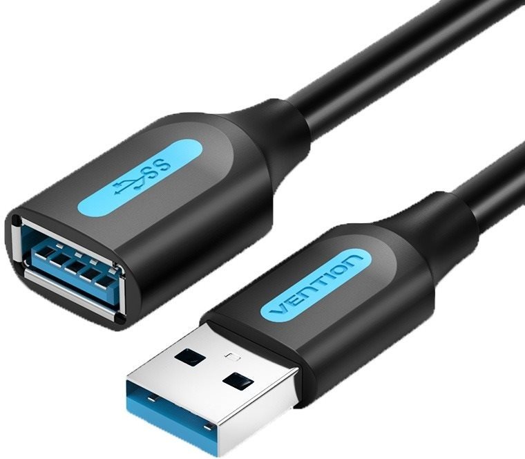 Vention USB 3.0 Male to Female Extension Cable 5m Black adatkábel