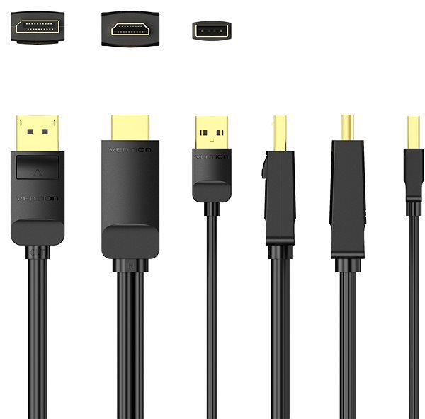 Vention HDMI to DisplayPort (DP) 4K@60Hz Cable 2m Black videokábel Vention HDMI to DisplayPort (DP) 4K@60Hz Cable 2m Black videokábel