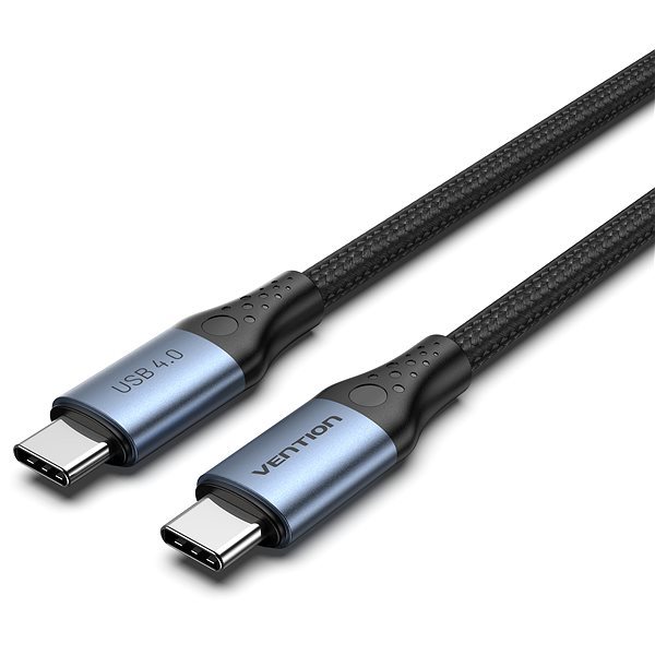 Vention Cotton Braided USB-C 4.0 5A Cable 1m Gray Aluminum Alloy Type adatkábel