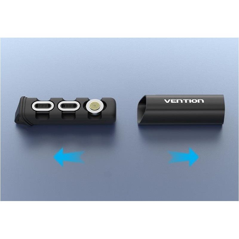 Vention 3-slot Magnetic Connector Storage Case Black