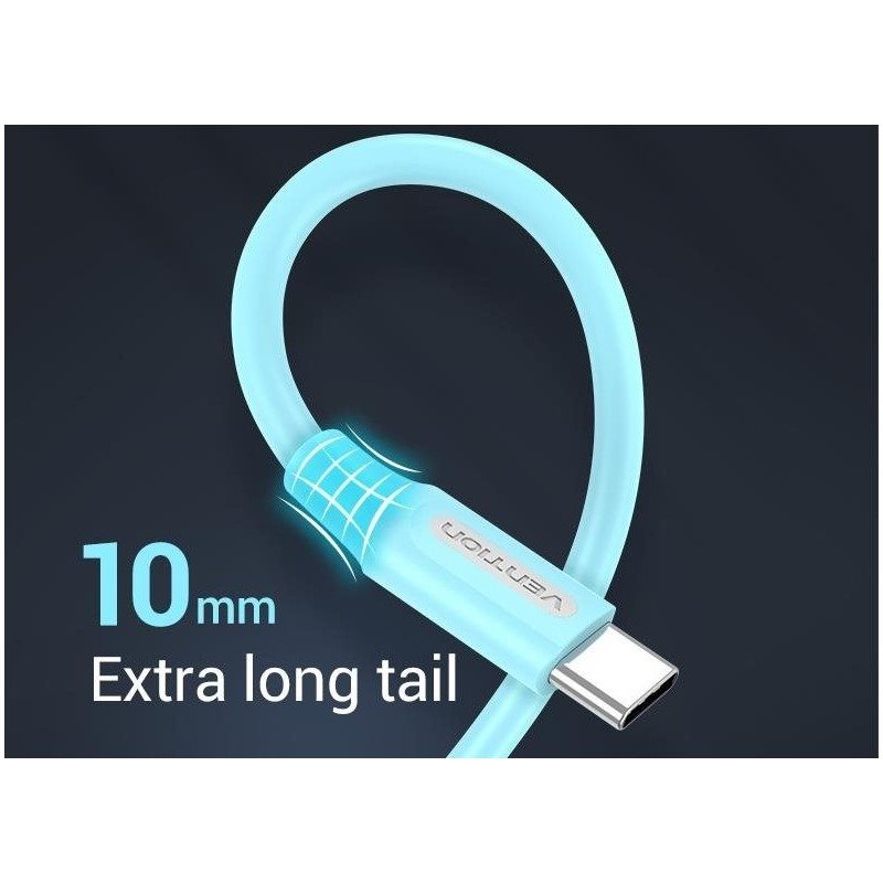 Vention USB 2.0 to USB-C 3A Cable 2M Light Blue