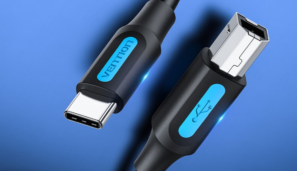 Vention USB-C 2.0 to USB-B Printer 2A Cable 1M Black Vention USB-C 2.0 to USB-B Printer 2A Cable 1M Black