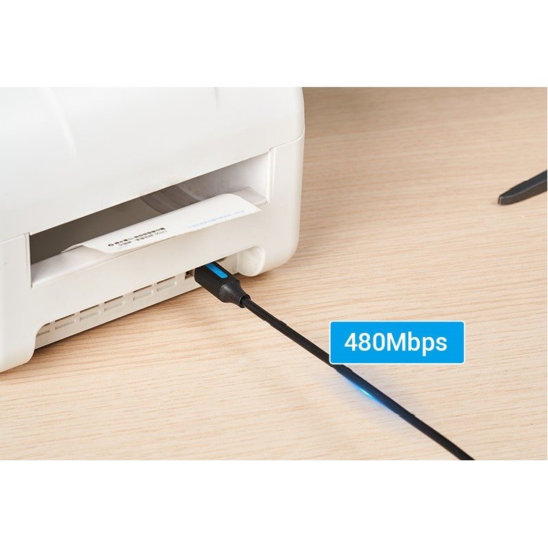 Vention USB-C 2.0 to USB-B Printer 2A Cable 1M Black Vention USB-C 2.0 to USB-B Printer 2A Cable 1M Black