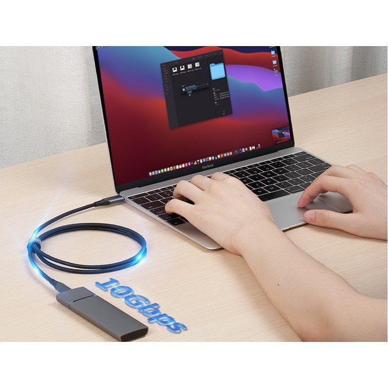 Vention USB-C 3.1 Gen2 100W 10Gbps Cable 0.5M Gray Aluminum Alloy Type