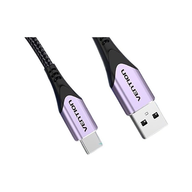 Vention Cotton Braided USB-C to USB 2.0 Cable Purple 1M Aluminum Alloy Type
