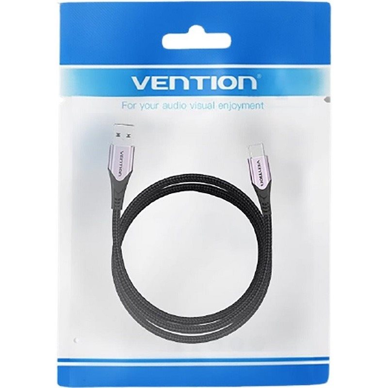 Vention Cotton Braided USB-C to USB 2.0 Cable Purple 1M Aluminum Alloy Type