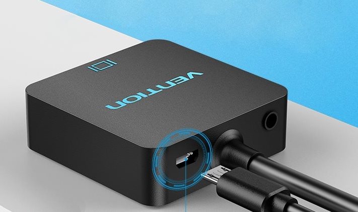 Vention HDMI to VGA Converter with Female Micro USB and Audio Port