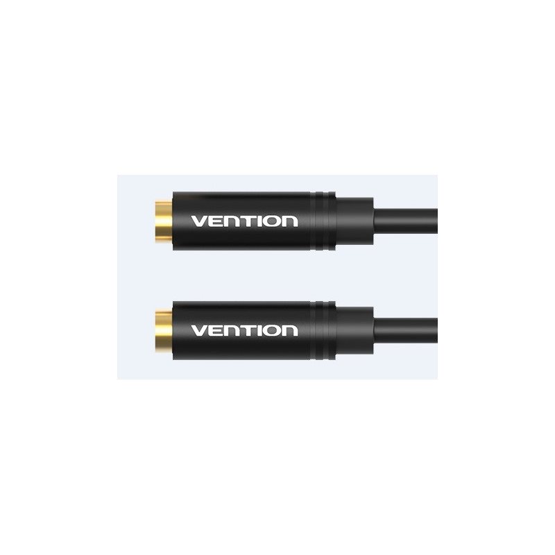 Vention Male to 2 x 3.5 mm Female Stereo Splitter Cable 0.3 M Black Metal Type átalakító
