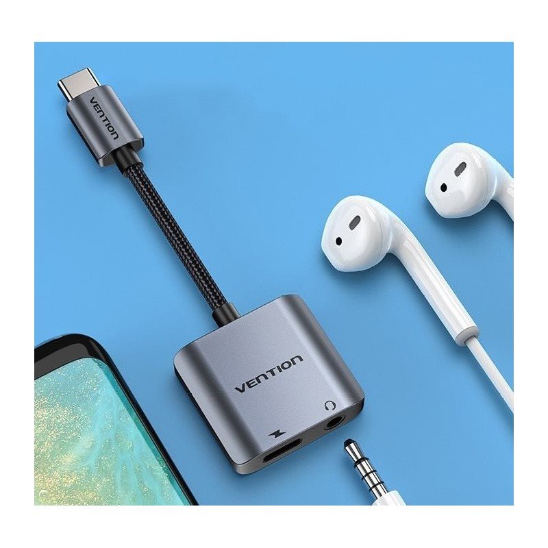 Vention Cotton Braided USB-C (M) to 3.5mm (F) Audio