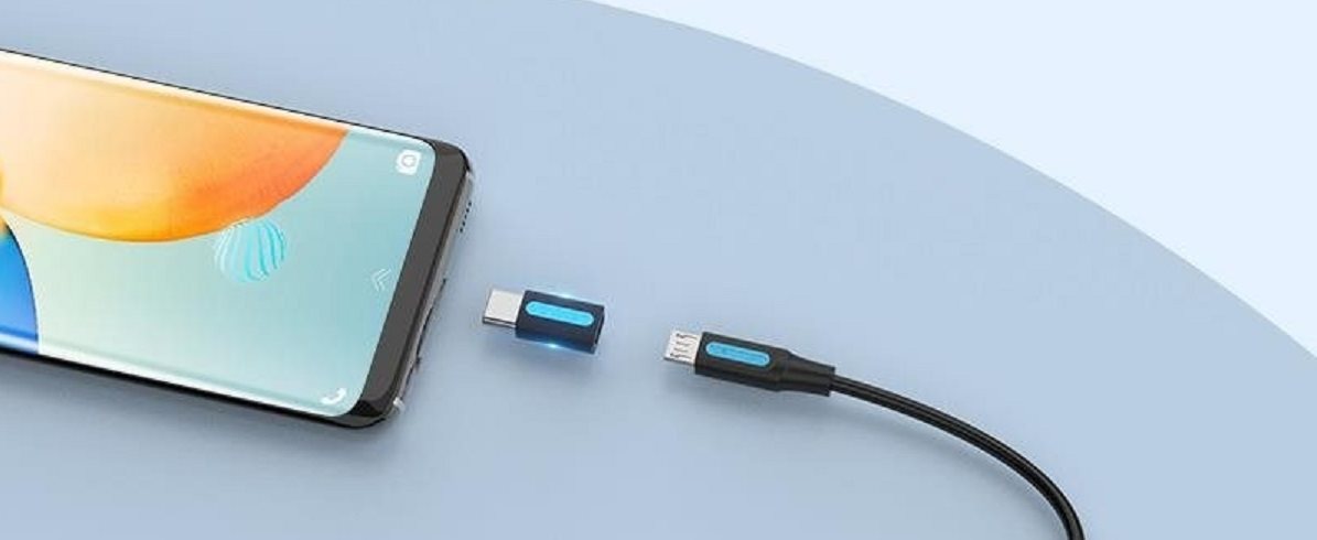Vention USB-C (M) to Micro USB 2.0 (F) OTG Adapter Black PVC Type