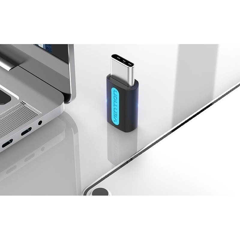 Vention USB-C (M) to Micro USB 2.0 (F) OTG Adapter Black PVC Type