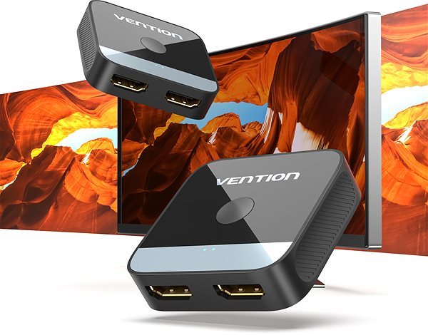 Switch Vention 2-Port HDMI Bi-Direction 4K Switcher Black ABS Type